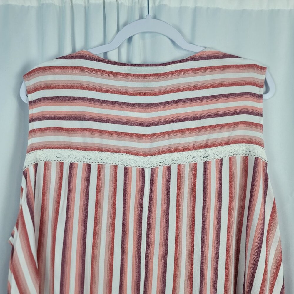 Lane Bryant Sleeveless Blouse Women's Size 20 Pink Ivory Stripe NEW - Picture 14 of 16